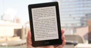 Kindle voyage reader.